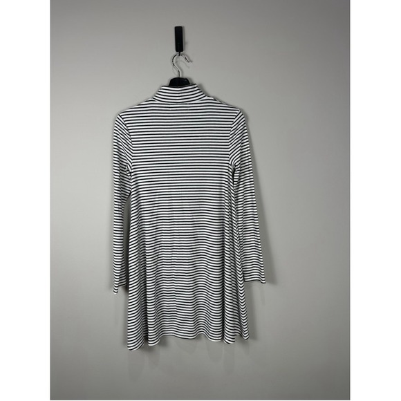 MINKPINK Striped Turtleneck Swing Dress Black White Ribbed Knit Long Sleeve S - Picture 4 of 8